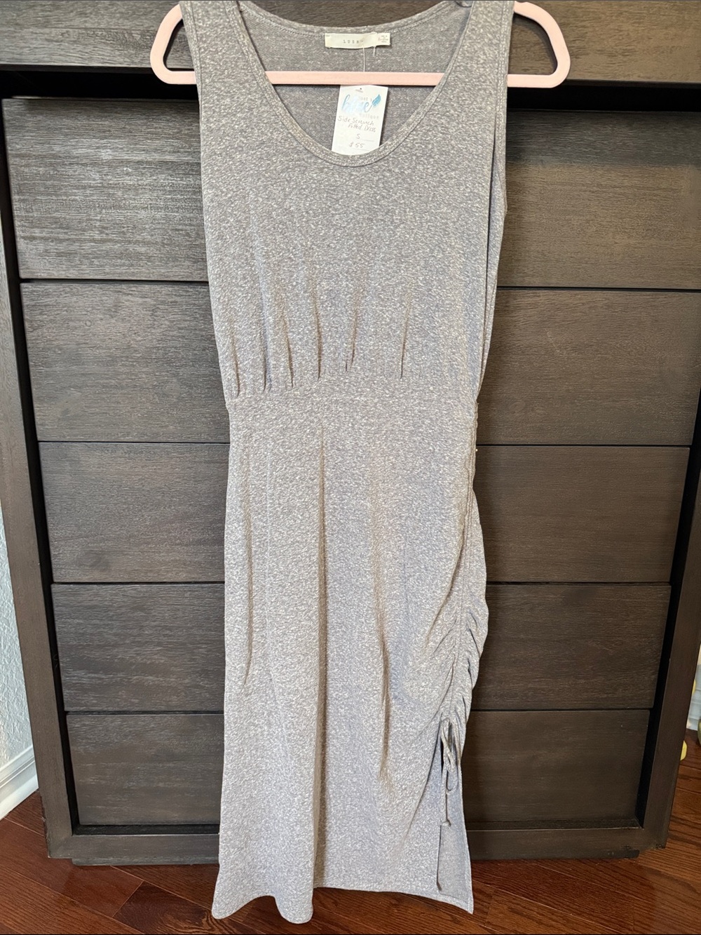 Lush Sleeveless Midi Dress in Heather Gray